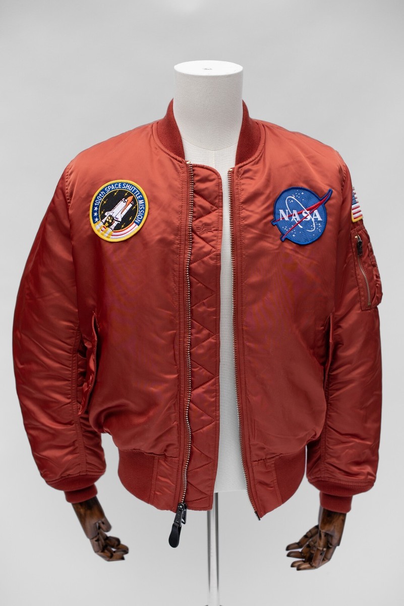 Alpha industries MA-1 flight bomber jacket NASA Rust Orange | eBay