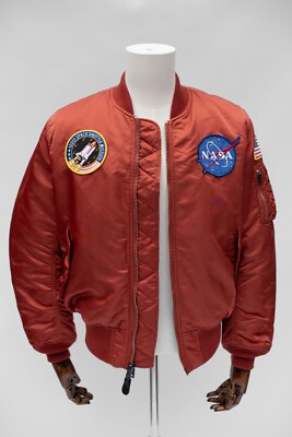 Alpha industries MA-1 flight bomber jacket NASA Rust Orange | eBay