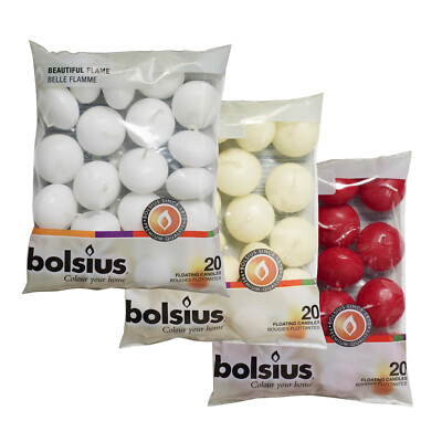 Bolsius Schwimmkerzen im 20er Beutel 45x30 mm ca. 4,5 h Brenndauer vers. Farben