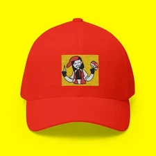 Embroidered Butcher Vanity Red Cap, Synthesizer Meat Hat, YI XI, Closed Cap, Hat