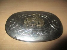 Vintage Belt buckle marked Champions Belt Co made in the USA bronco riding horse