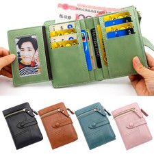 Women's Slim Leather Wallet RFID Blocking Credit Card Holder Purse Coin Pocket