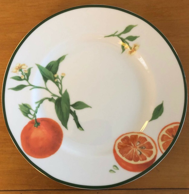 Williams Sonoma Botanical Citrus 481728 Fruit Green 1 Salad Plate