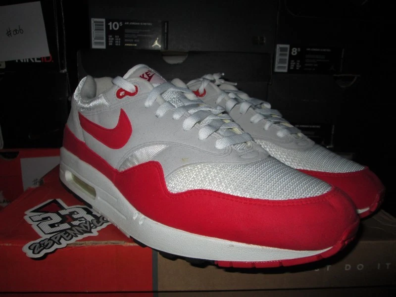 en frente de Ninguna Cambiable SALE NIKE AIR MAX 1 CLASSIC SPORT RED NEUTRAL GREY OG HISTORY OF AIR HOA SZ  12 | eBay