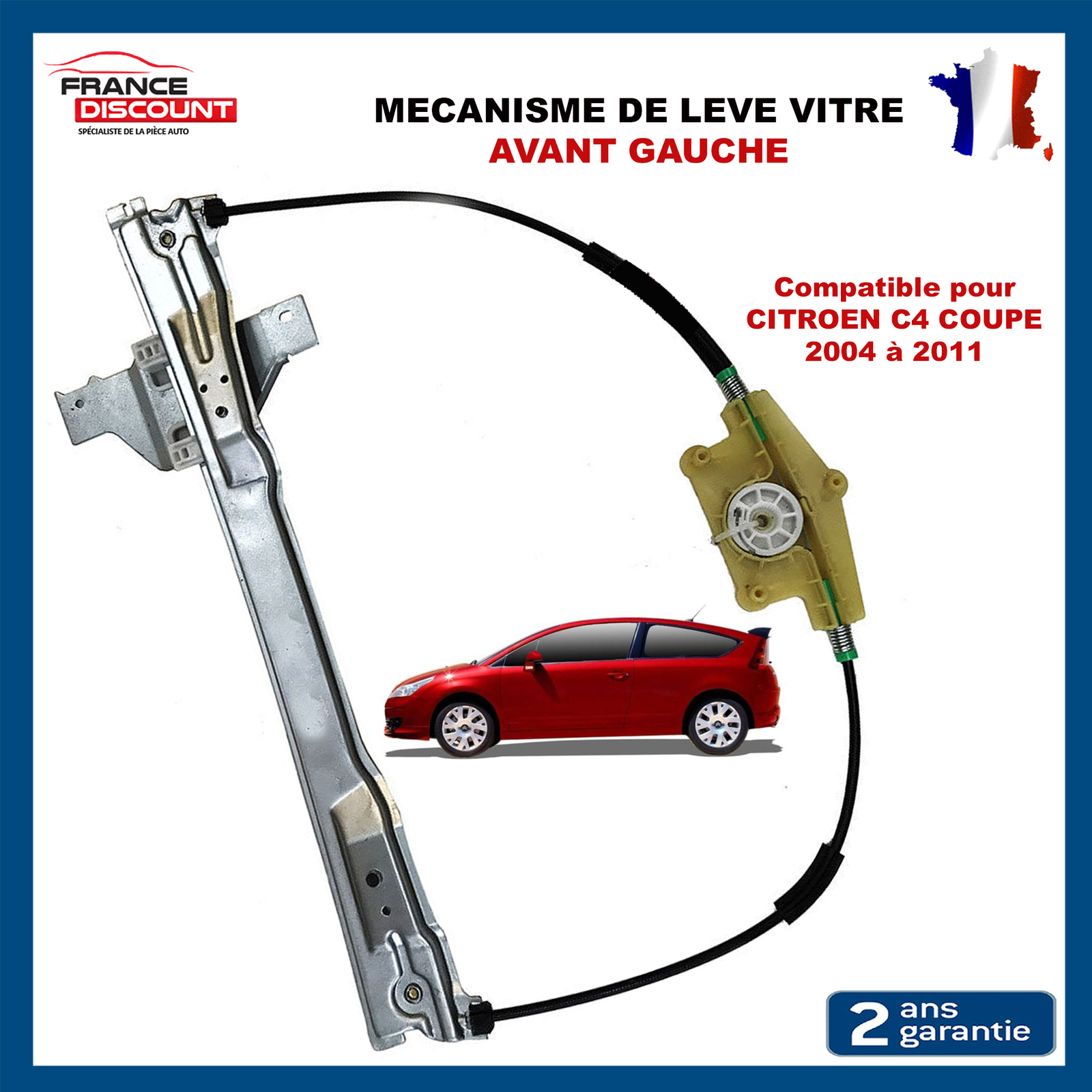 Lève-vitre électrique Citroën C4 Coupé 2004-2011 mécanisme avant gauche OEM 9221S1