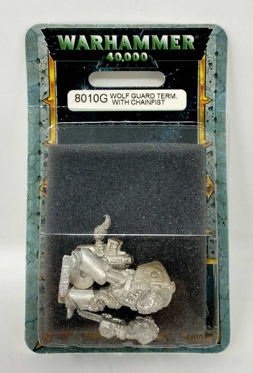 Games Workshop Warhammer 40K: Space Wolves – Personaggio O Miniatura In Blister (Edizione OOP, Logo Verde) Nuovo Sigillato
