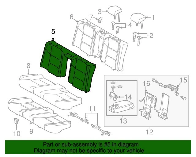 NUEVA CUBIERTA TRASERA ASIENTO TRASERO OEM cuero marrón 71077-06M90-A3 para Lexus ES350 2016 Foto 3 de 4