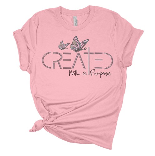 Womens Christian Tshirt Created With A Purpose Christian T-shirt