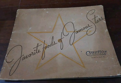 Favorite Foods of Famous Stars Recipe Booklet Old Hollywood Quality Furniture Ad