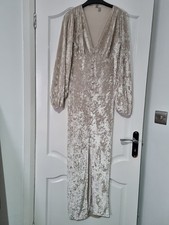 ASOS white/cream Velvet Maxi dress - size 8