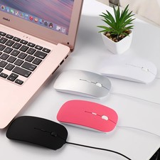 4 Colors Ultra Thin USB Wired Mouse 1600 DPI Mice Mute Button For Laptop PC Wire