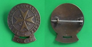 Great Eastern Railway badge GER ST JOHN AMBULANCE BRIGADE StJA pre 1923