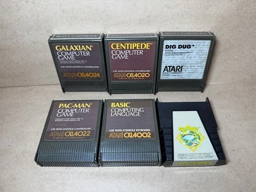 Lot of 6 Centipede Pac man Digdug Galaxian Frogger Atari 400/800/XL/XE Cartridge