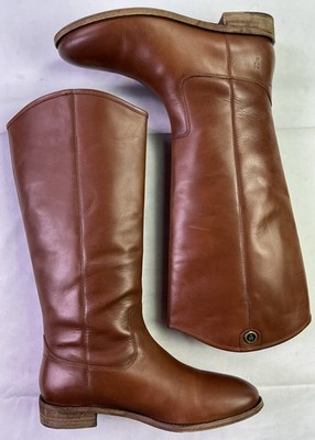 Frye Melissa Button 2 Women's 15.5'' Leather Tall Boots-Cognac-Size: 9 M
