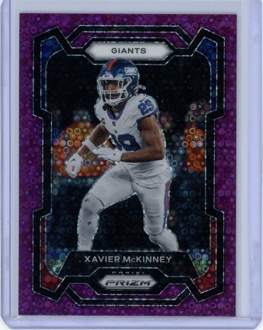 XAVIER MCKINNEY 2023 Panini Prizm #226 Giants 32/35 No Huddle Purple