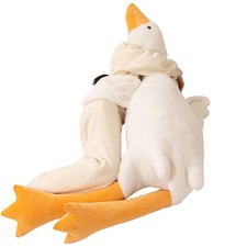 Giant White Goose Plush Pillow, 74.8" Jumbo Fluffy Stuffed Animal Goose Huggi...