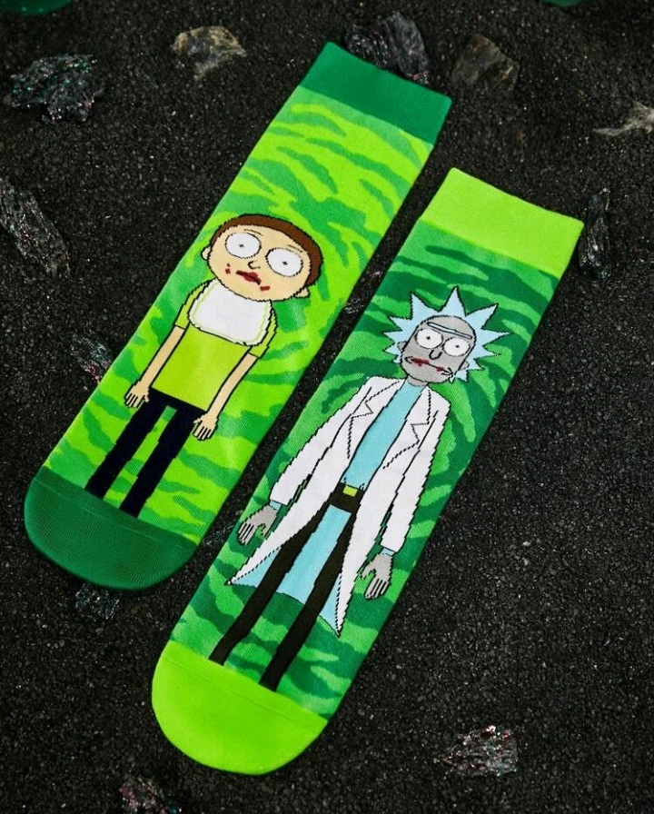 Носки до середины икры с узором персонажей мультфильмов Rick and Morty 1 пара - Изображение 3 из 3
