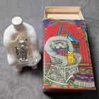 Vintage AVON Milk Glass "Sitting Pretty" Cologne Bottle Rocking Chair Cat NEW