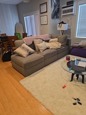 Lovesac sactional Flagstone Brushed Weave Covers