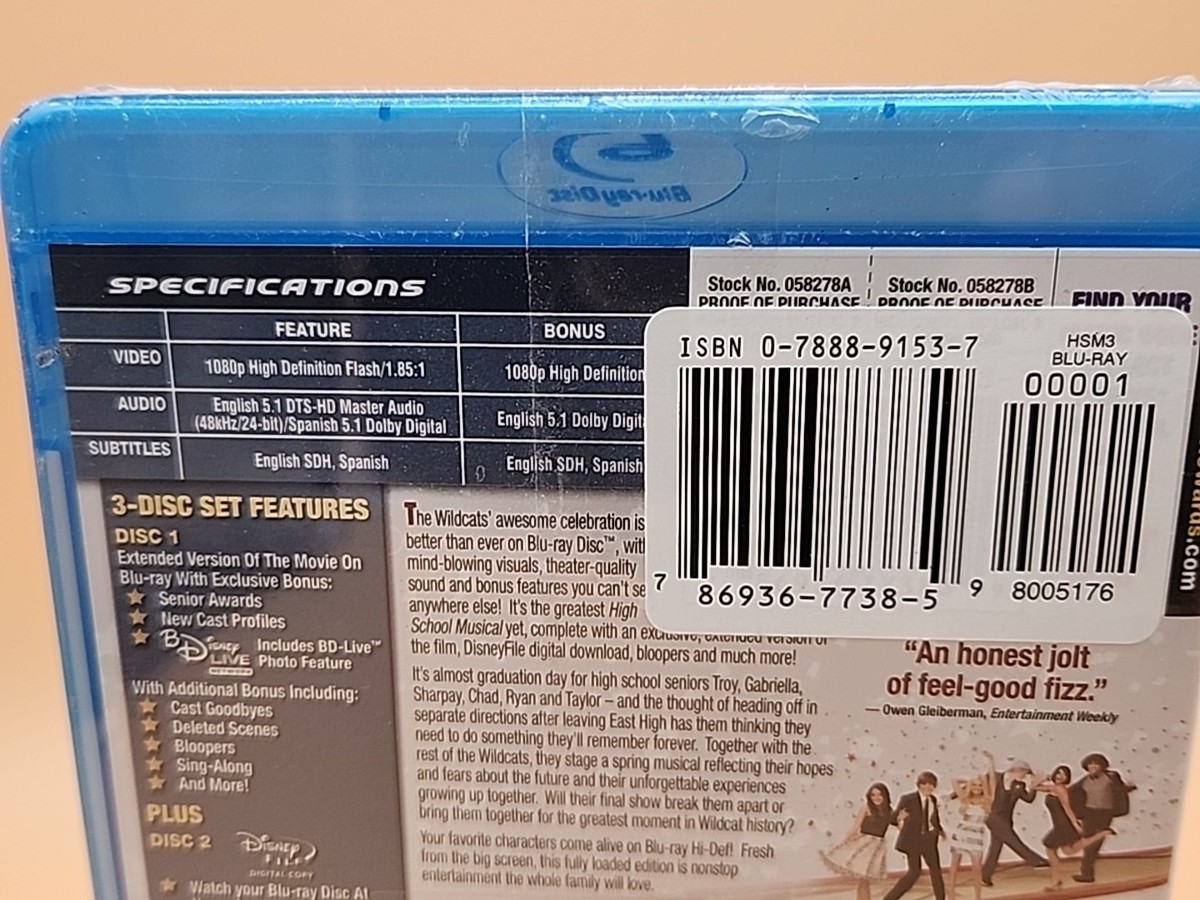 High School Musical 3: Senior Year (Blu-ray Disc, 2009, 2-Disc Set