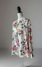 Haver & Blair Women’s Blouse sz XL Button Up Top Shirt NWT Floral