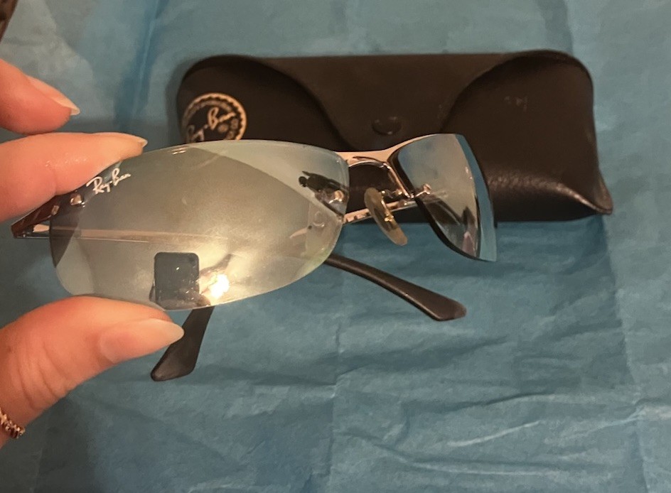 美品 RayBan ミラーレンズ サングラス RB3179 TOP BAR Ray Ban RB3179 Top Bar 003/z1 63 15mm Blue Gradient Mirror