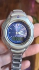 Vntg Casio G-SHOCK MT-G Men's Ana-Digi Watch Blue Dial Silver 2713 MTG-520B-2AV