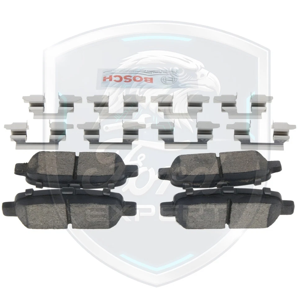 Kit de pastillas de freno delanteras y traseras de cerámica Bosch OEM para Nissan Infiniti 2003-2012 Foto 3 de 4