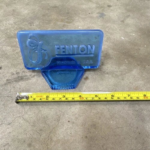 Fenton Handmade Blue Glass Figurine Rulader Kansas 1990 Art Decorative Vintage