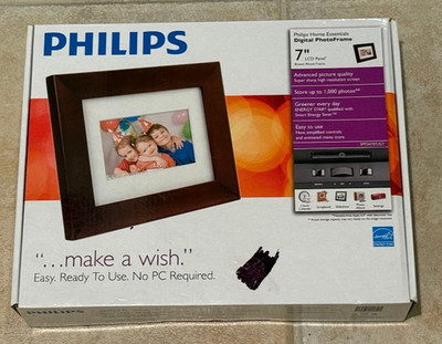 Philips Home Essentials Digital LCD Photo Frame 7'' 1000 Photo SPF3470T/G7 NEW