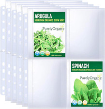 60 Pack Seed Packet Binder Sleeves 4 Pocket Garden Seed Storage Organizer