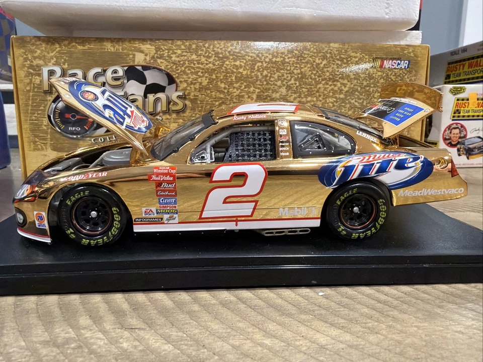 Rusty Wallace #2 Miller Lite 2003 Intrepid P/N 103825 1:24 24kt Gold Stock Car Foto 2 de 4
