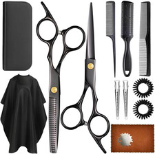 11Pcs Set tijeras profesionales para cabello peluqueria de Barbero corte de pelo