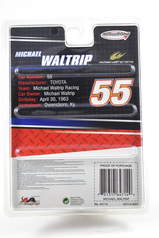 Michael Waltrip #55 NAPA Toyota Camry 2007 Winner's Circle diecast 1/64 Foto 4 de 4