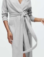 Marks & Spencer Womens Grey Viscose Wrap Long sleeved Dressing gown - M&S