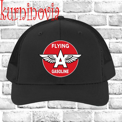 #ad #ad Flying A Gasoline Oil Black Trucker Hat Cap Adult Size $24.92