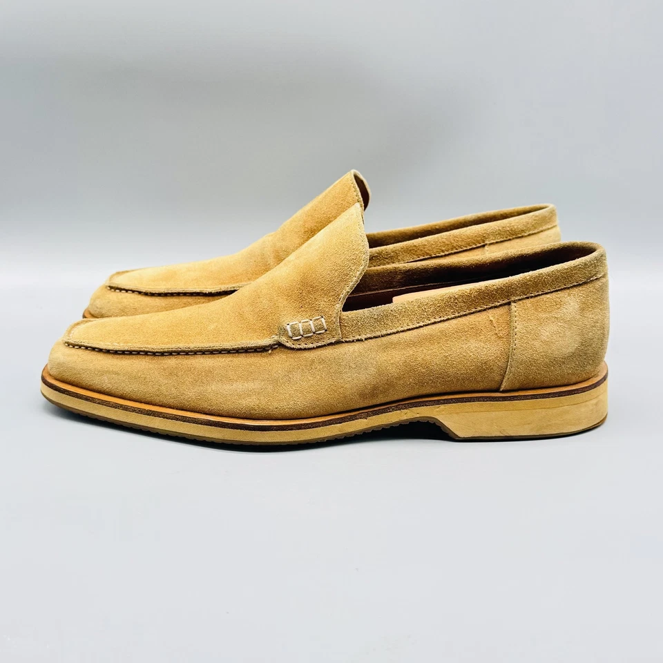 Ermenegildo Zegna Zapatos Para Hombres 8.5 Marrón Gamuza Mocasines Sin Cordones Informales Cómodos Foto 3 de 4