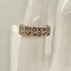 Vintage Sterling Silver Floral Etched Band Size 7.5