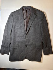 Brooks Brothers Fitzgerald Blazer Jacket Tweed 42R Charcoal Wool Sport Coat