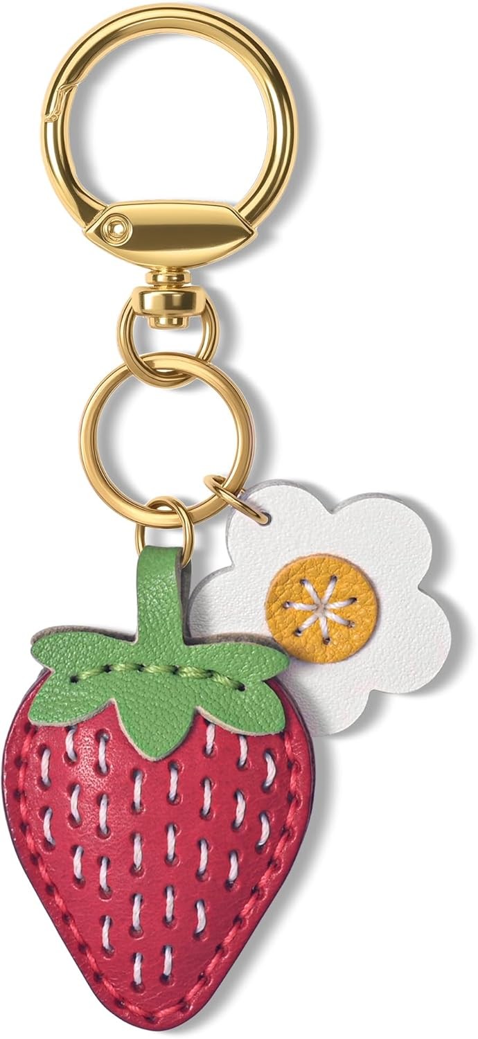 Strawberry Bag Charm Keychain for Purse Handbag Women Gift
