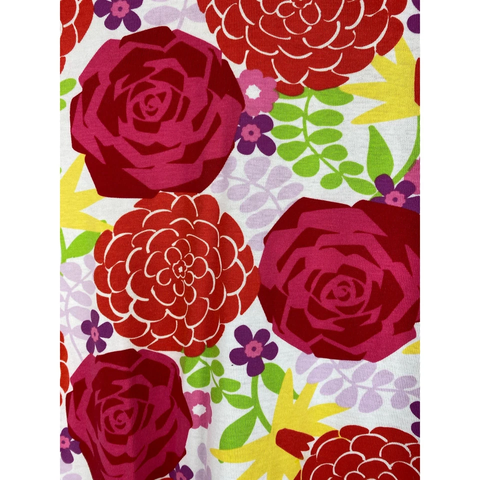 Hanna Andersson Women's M Red Pink Orange Floral 100% Organic Cotton Top - Image 4 of 4