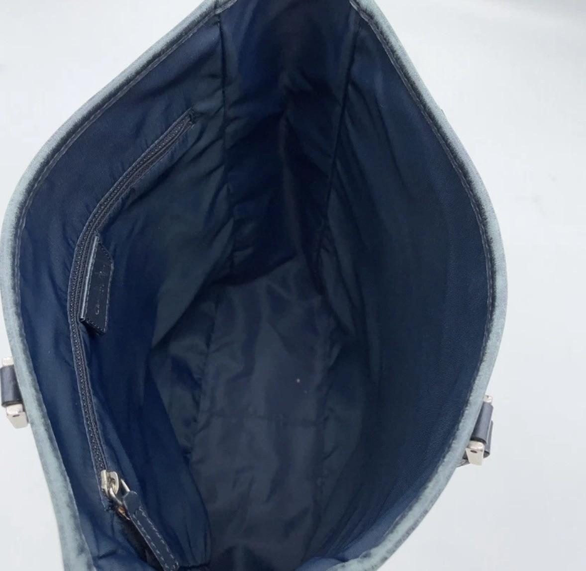 Authentic  Christian Dior Trotter Navy 1023 GM Bucket Leather Tote Bag NS110107