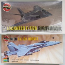 (1662) Two Airfix 1:72 Kits Lockheed F-117A Nighthawk & McDD F/A-18A Hornet