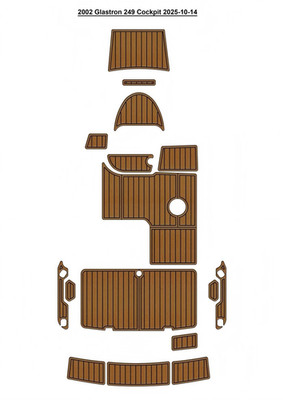2002 Glastron 249 Cockpit Pad Faux Teak EVA Foam Boat Flooring Non-Slip Deck Mat