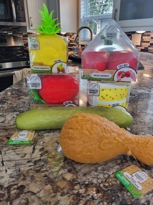 Farmers Market Squishy Lot . Pineapple,strawberry,cherries,cake,pickle,chicken.