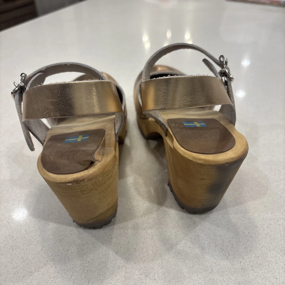 Zuecos MIA Sofia para mujer UE 40 oro rosa cuero plataforma suela años 70 Mary Jane Foto 3 de 4