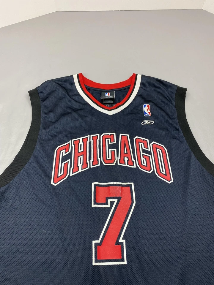 Chicago Bulls Jersey Mens Large Black NBA Basketball Ben Gordon 7 Reebok - Image 4 of 4
