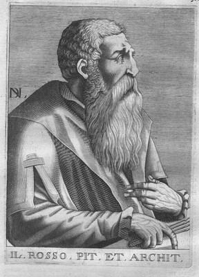 1695 - Rosso Fiorentino painter Firenze Portrait engraving acquaforte incisione