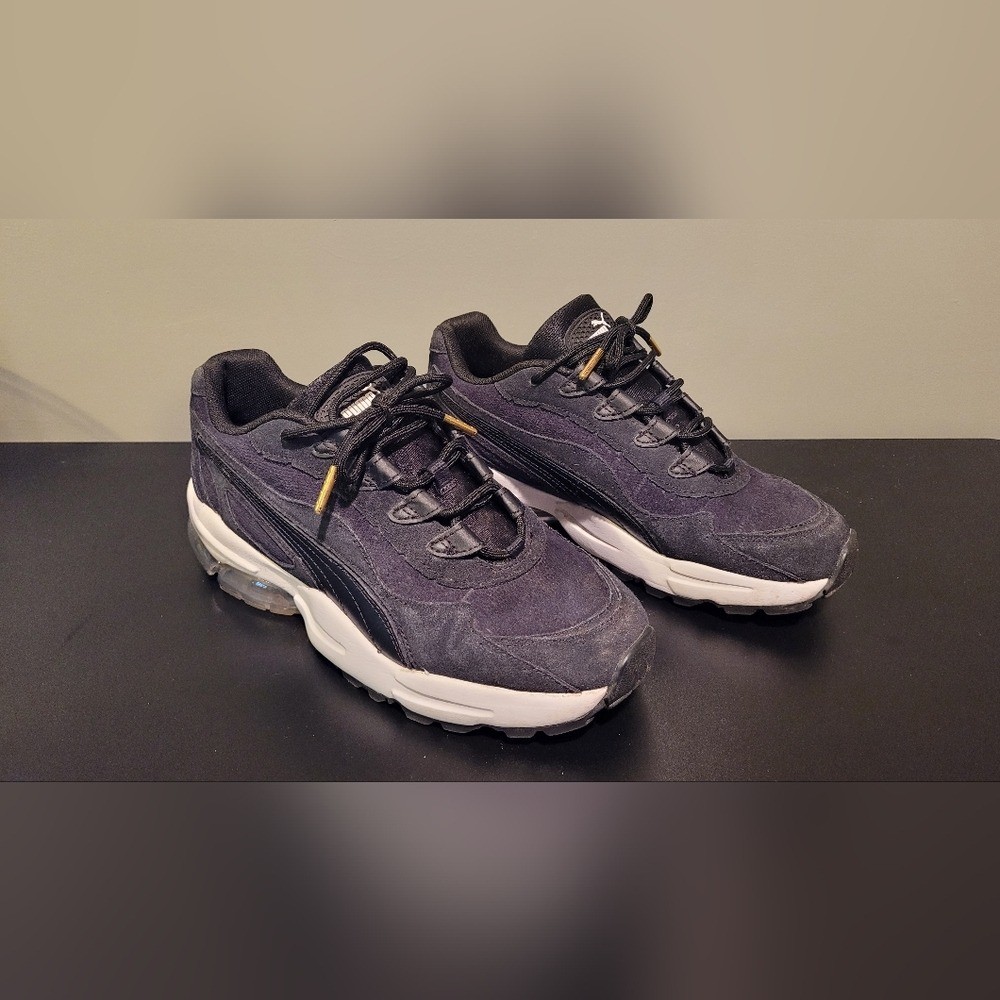 Puma Cell Stellar Tonal Women's Suede Sneakers, Size 10, Black White Gold