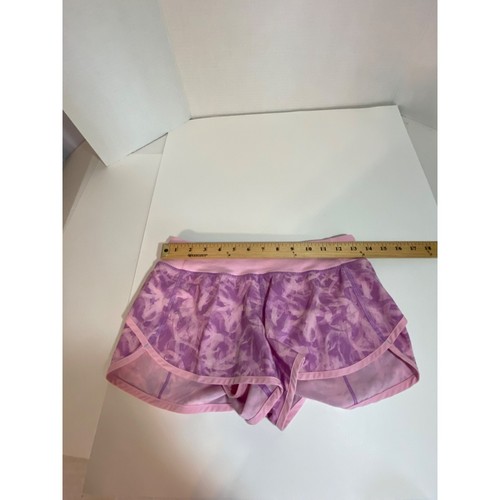 Ivivva Lululemon Girls Size 14 Speedy Shorts Run Gym Pink Floral with Pockets - Picture 3 of 9